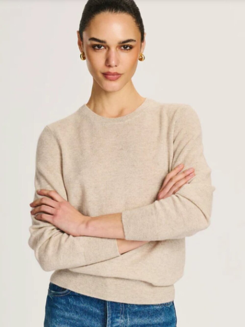 NAADAM The Original 100% Cashmere Crewneck Sweater Size S Chic 90s Quiet Luxury